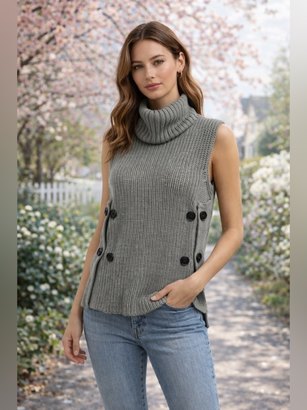 EUC Zara Gray Sleeveless Knit Sweater